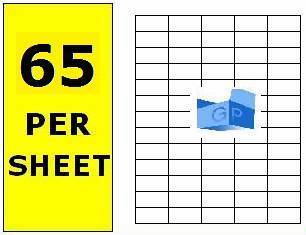 65 Per Sheet (38x21mm)